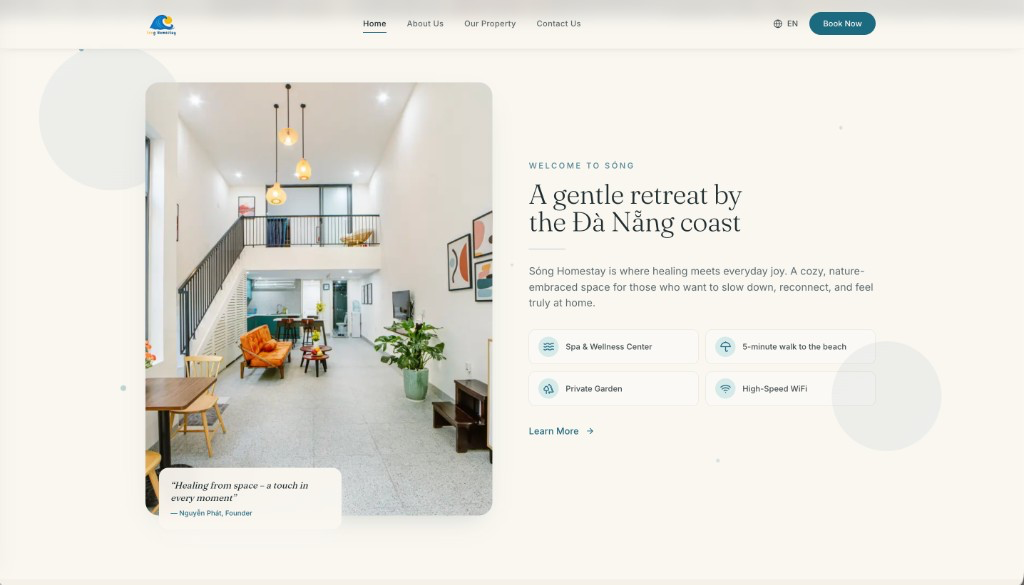 Song Homestay website preview